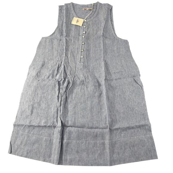 Faherty Blue Mini Stripe Isha Dress XL - Picture 5 of 13